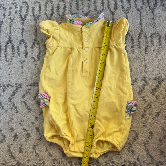 Ralph Lauren Yellow/Pink Plaid infant Romper 3M - Picture 3 of 4